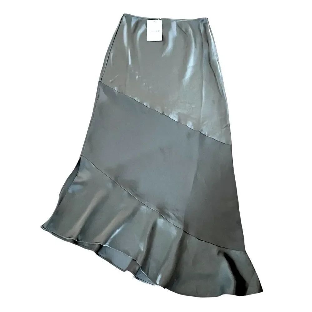 Forever 21 Asymmetrical Satin Midi Skirt